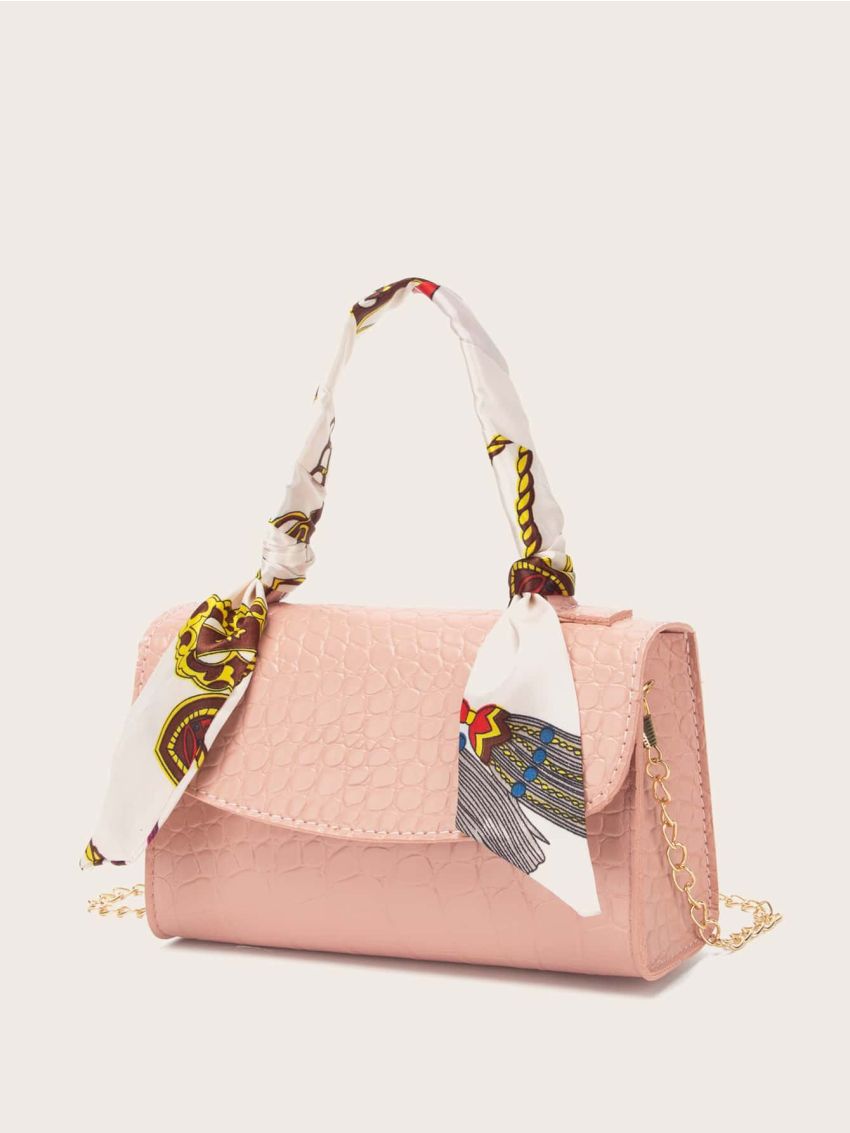 Twilly Scarf Crocodile Satchel Bag