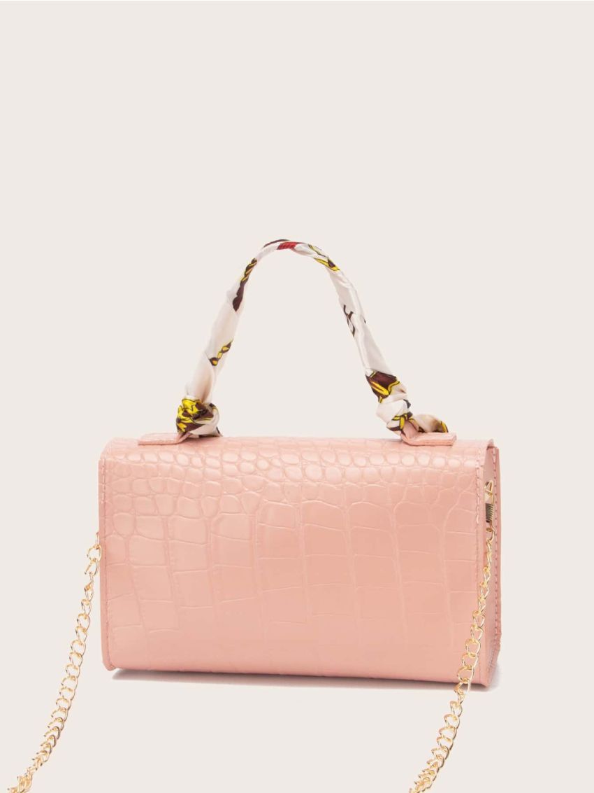 Twilly Scarf Crocodile Satchel Bag