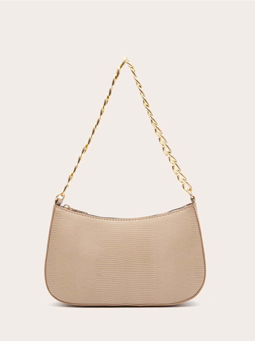 Lizard Pattern Chain Shoulder Bag
