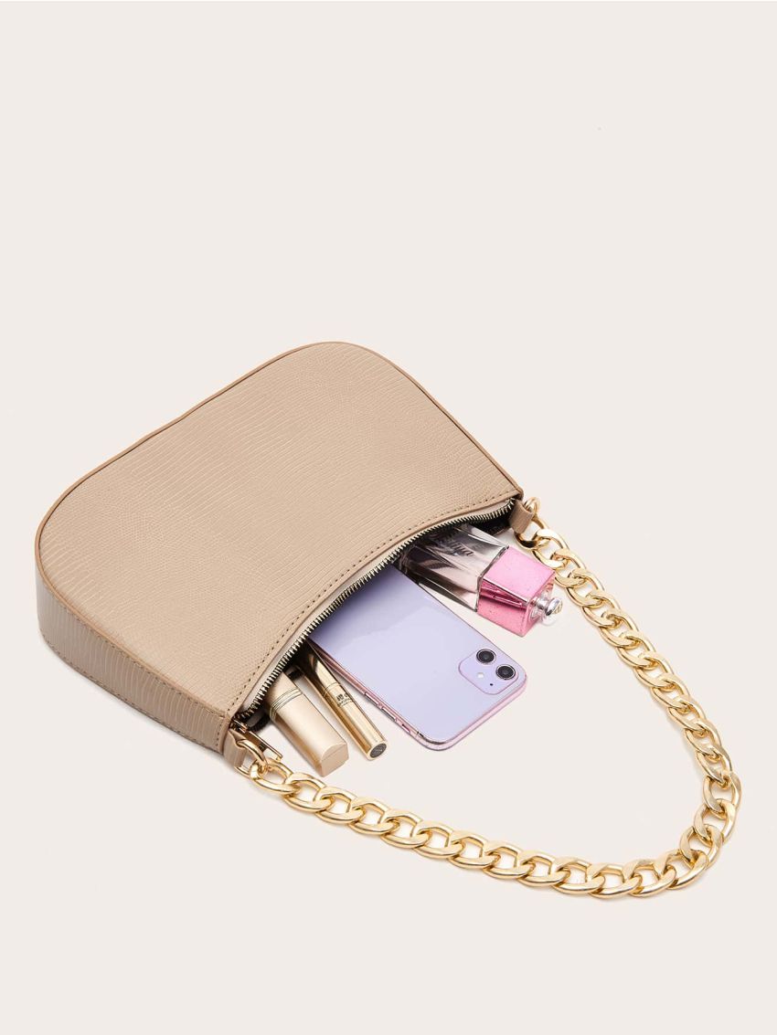 Lizard Pattern Chain Shoulder Bag