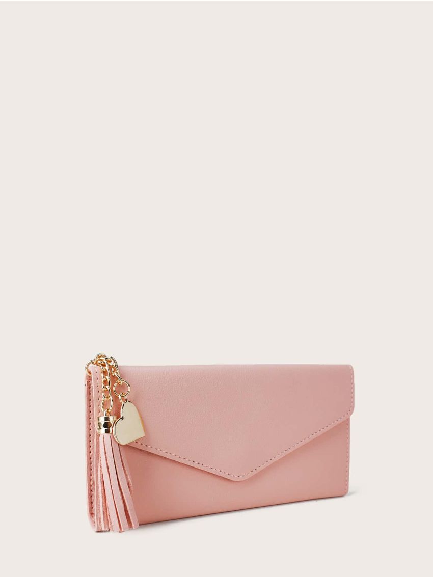 Tassel Charm Fold Over Purse