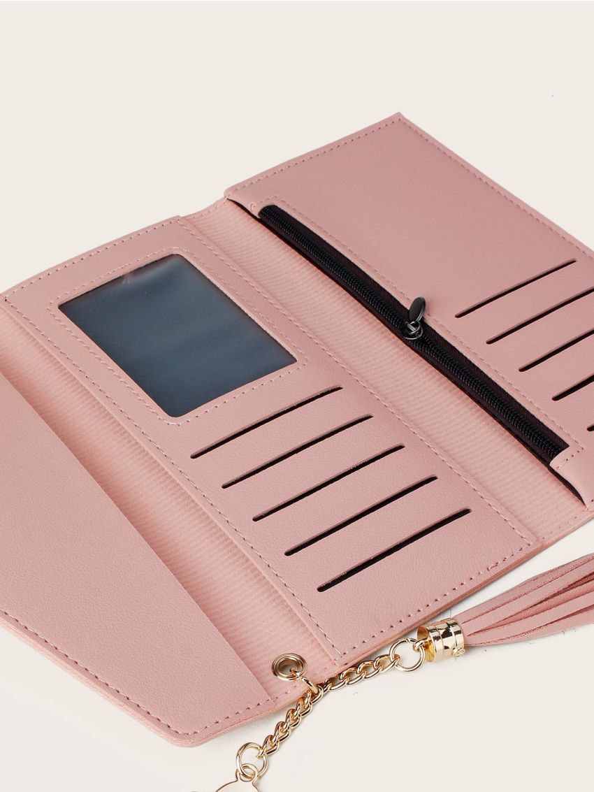 Tassel Charm Fold Over Purse