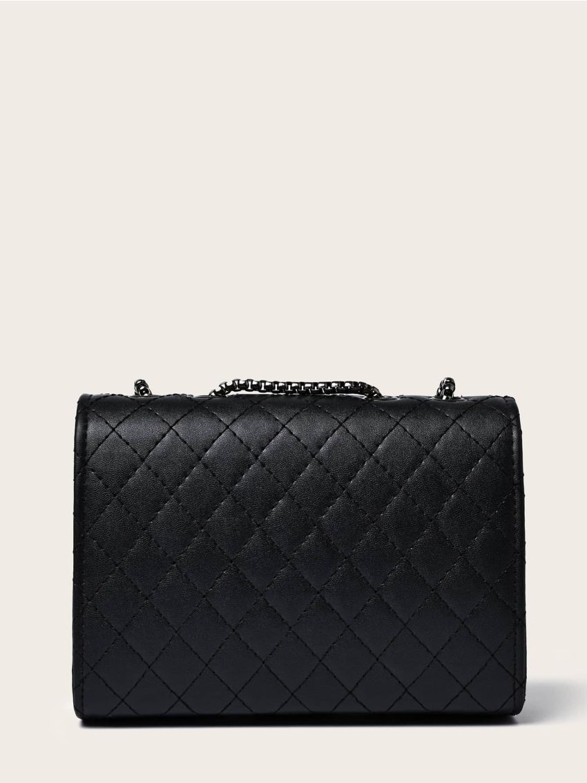 Turn-lock Quilted Shoulder Bag