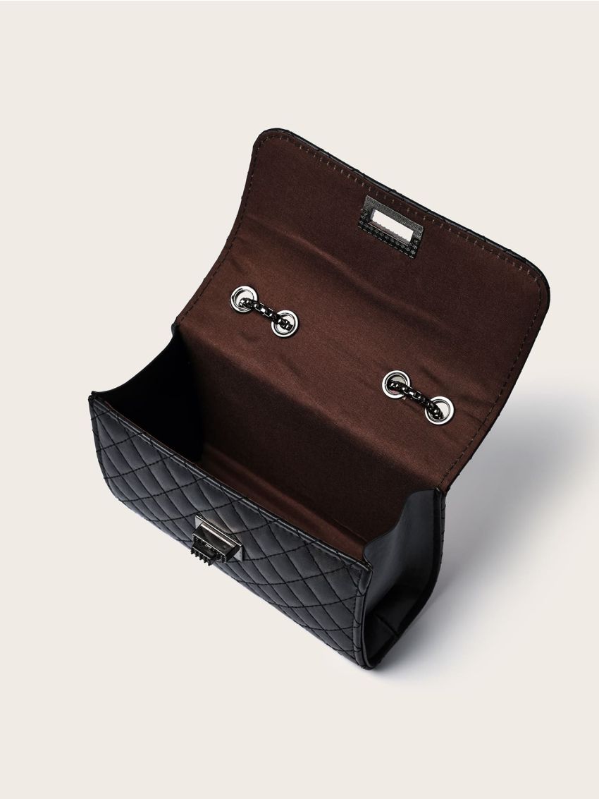 Turn-lock Quilted Shoulder Bag