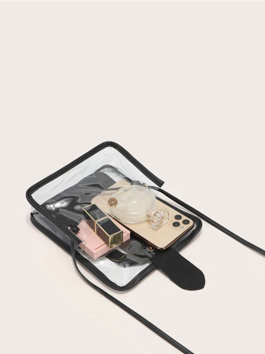 Mini Clear Flap Satchel Bag