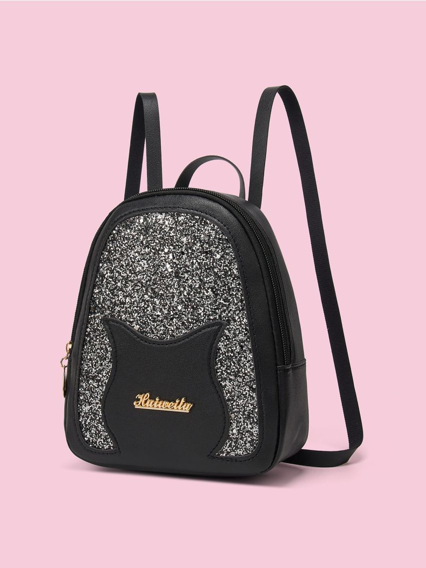 Mini Glitter Metal Letter Decor Backpack