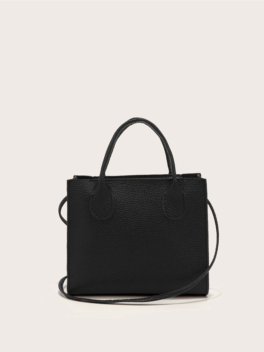 Mini Metal Letter Decor Satchel Bag