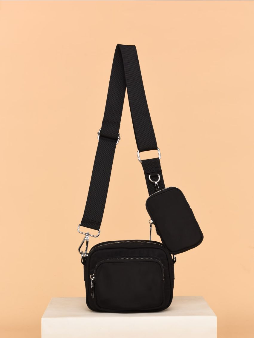 Mini Pocket Front Crossbody Bag With Purse