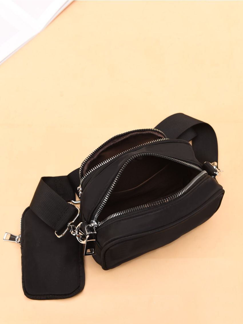 Mini Pocket Front Crossbody Bag With Purse