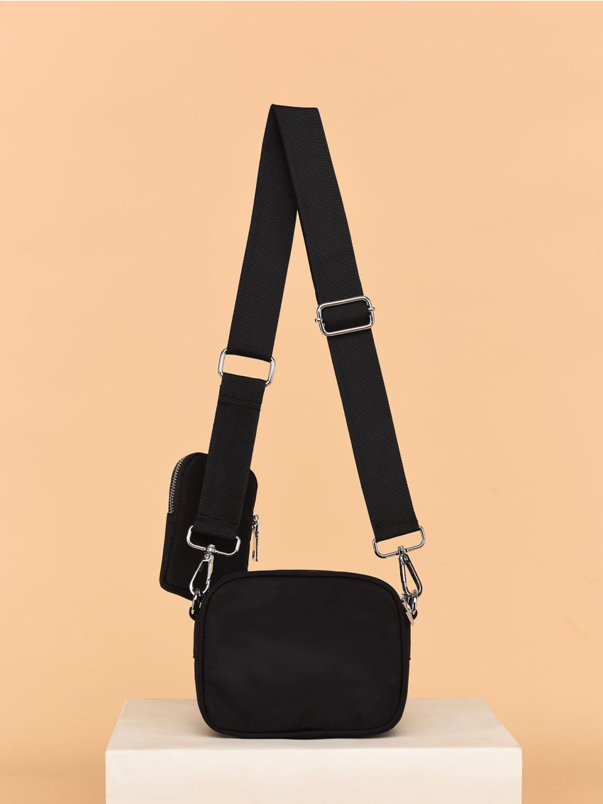 Mini Pocket Front Crossbody Bag With Purse