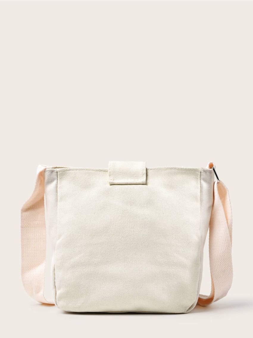 Korean Letter Graphic Crossbody Bag