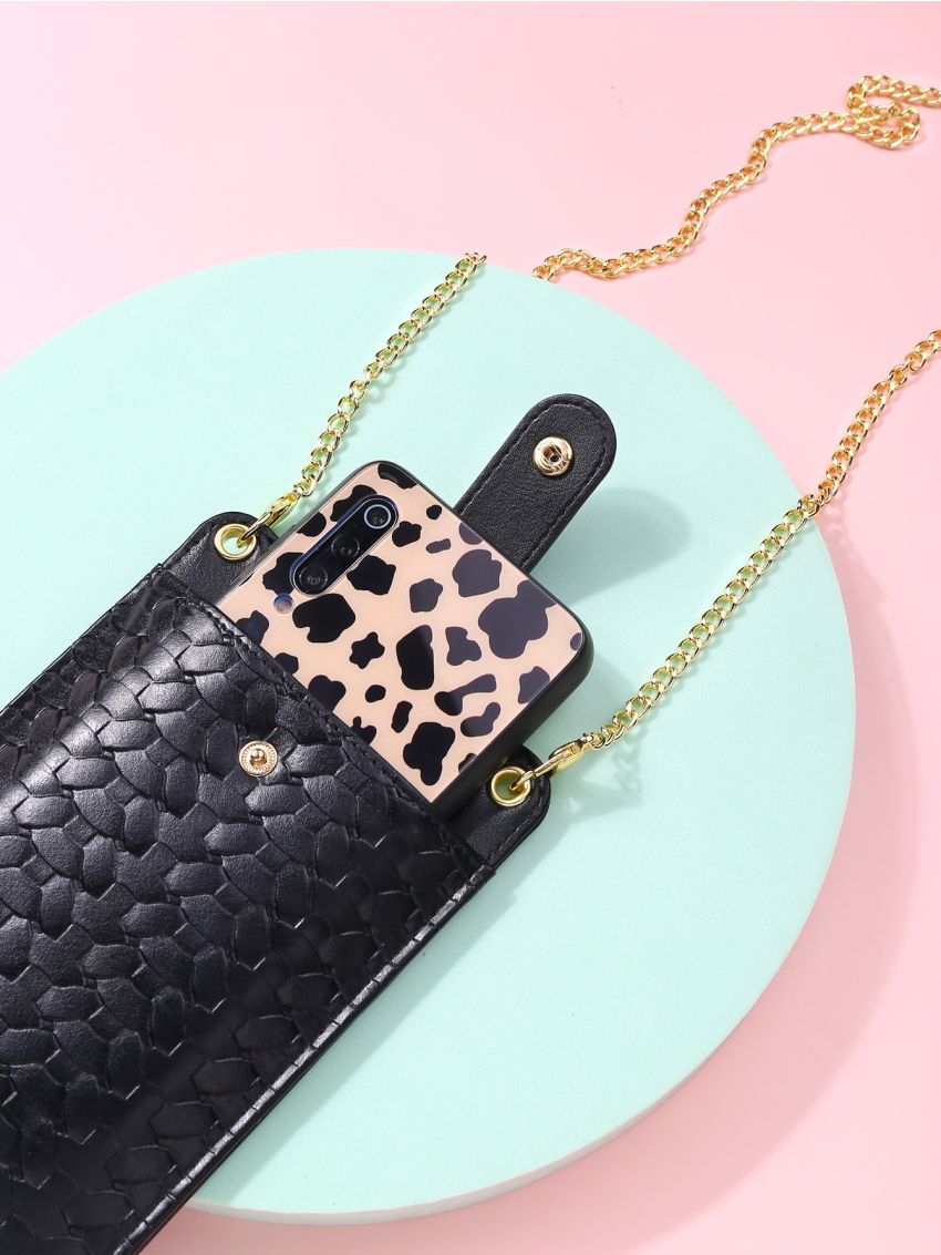 Mini Textured Chain Crossbody Bag