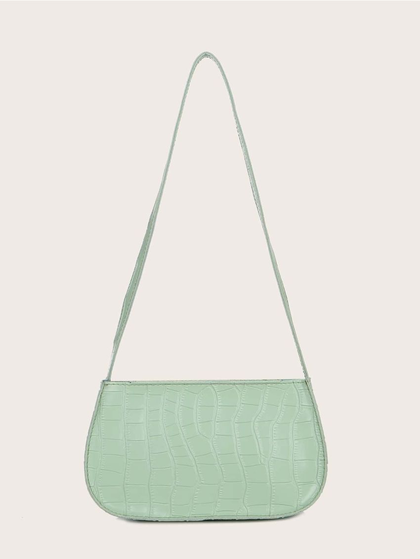 Croc Embossed Shoulder Bag