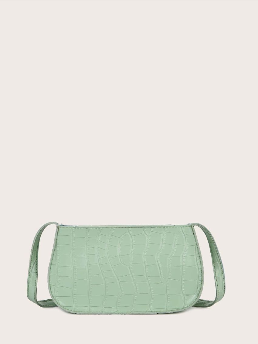 Croc Embossed Shoulder Bag