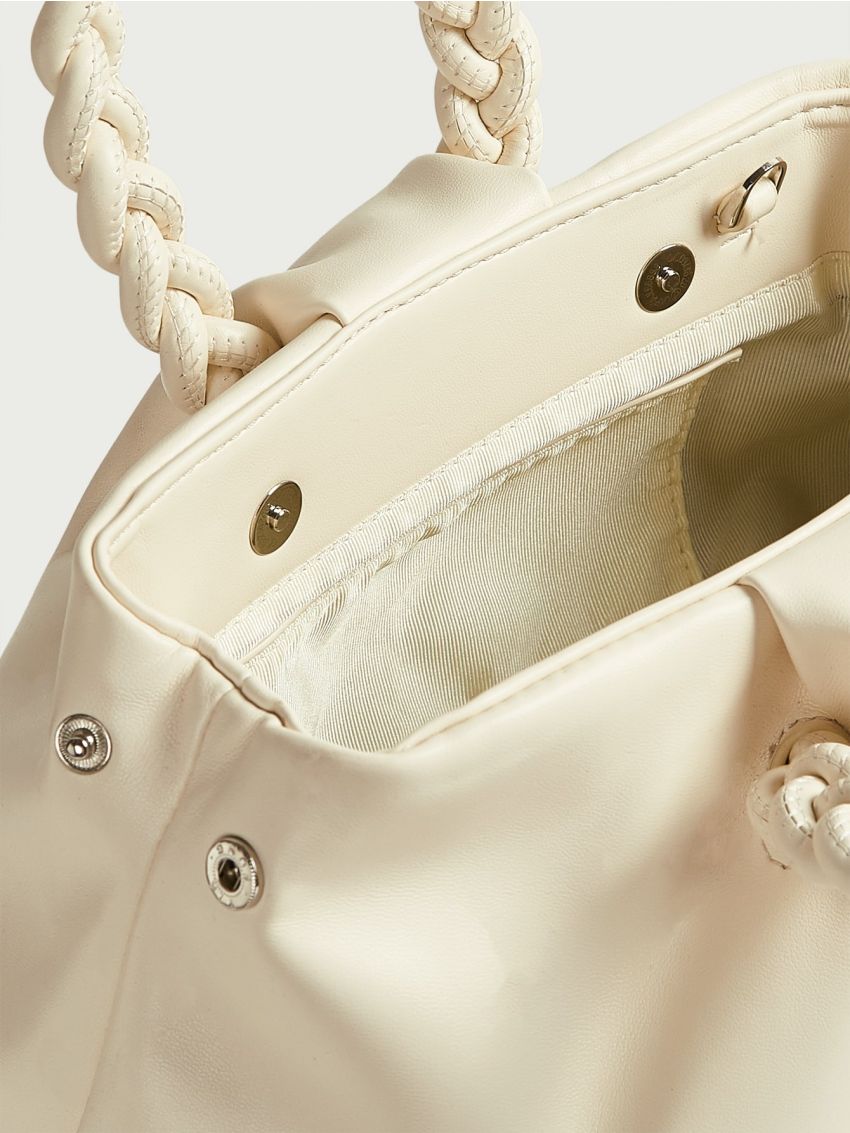 Braided Handle Satchel Bag