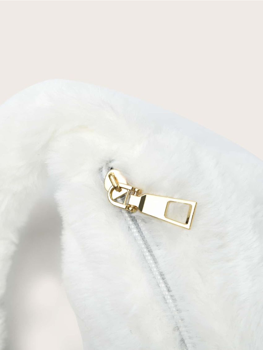 Fluffy Baguette Bag With Purse