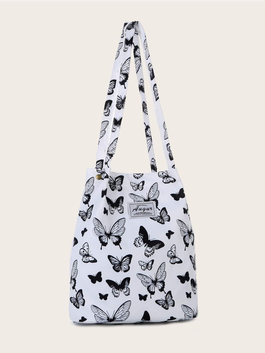 Allover Butterfly Graphic Shopper Bag