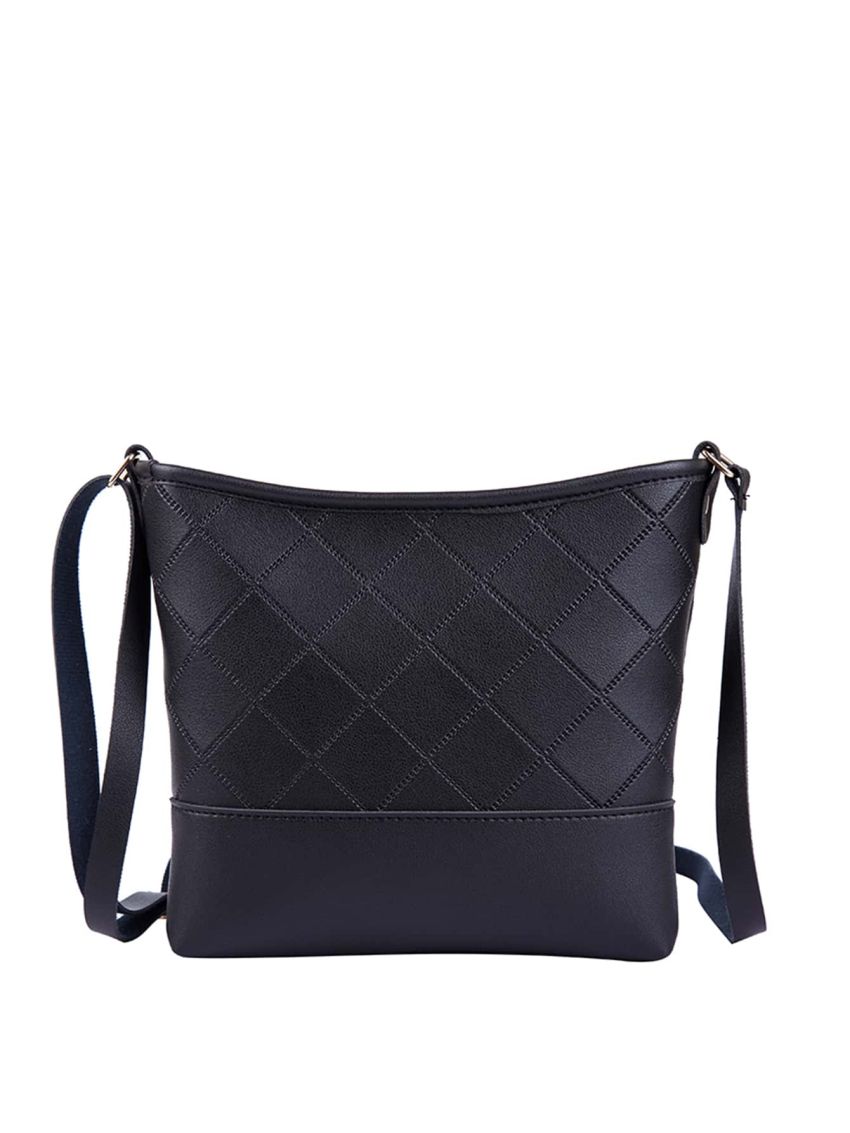 Stitch Detail Two Tone Bucket Bag