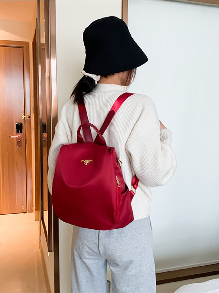 Metal Decor Minimalist Functional Backpack