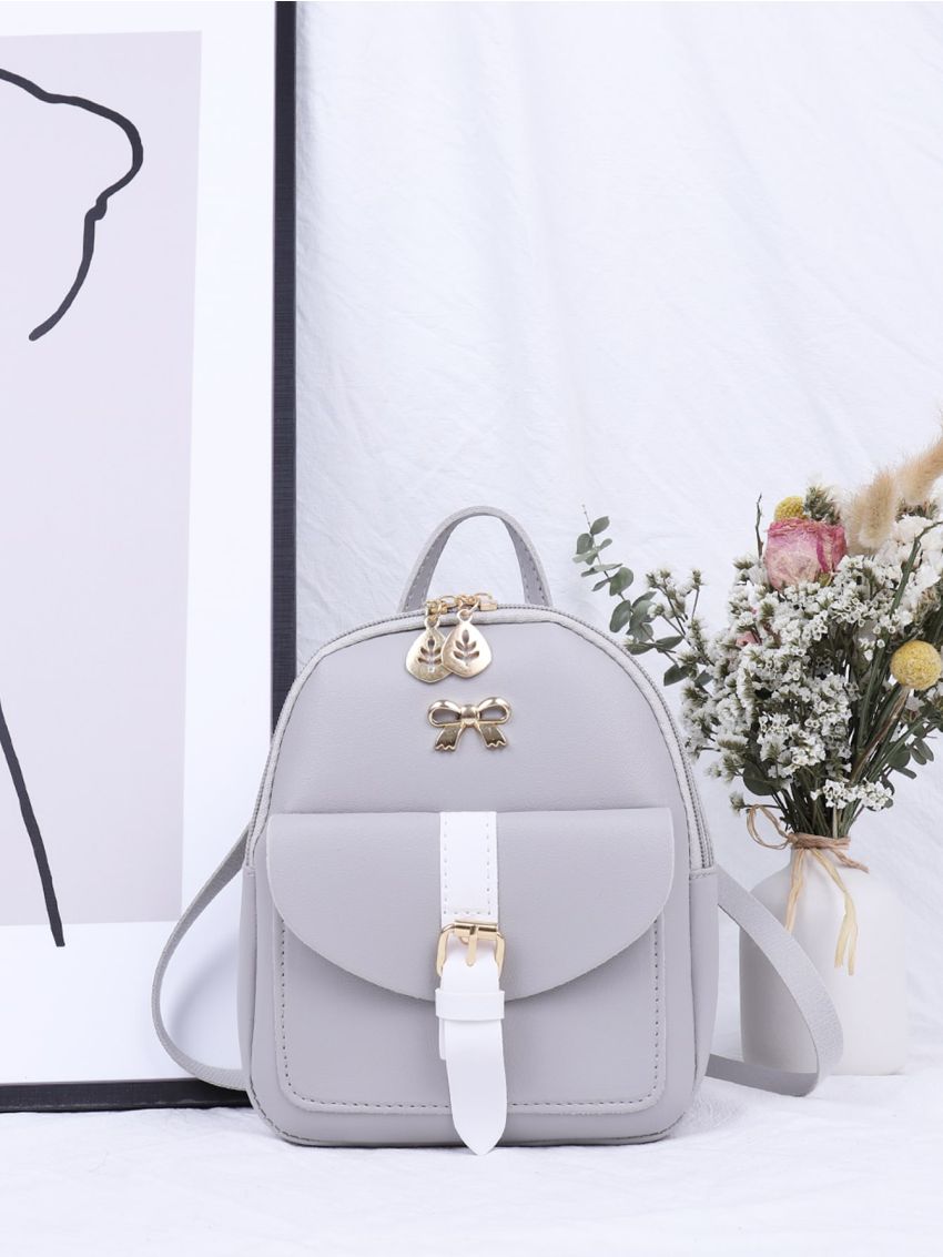 Metal Bow Decor Backpack