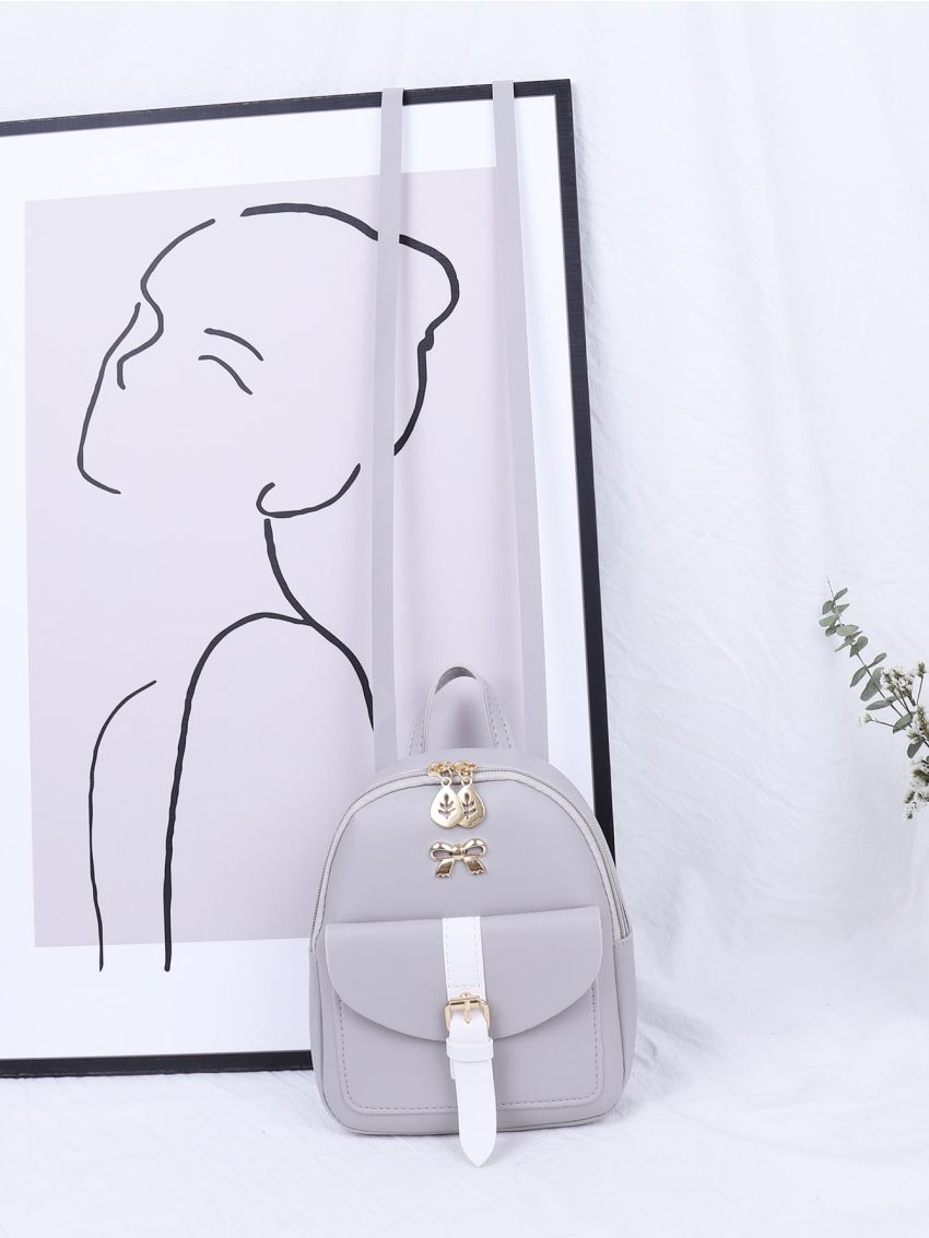 Metal Bow Decor Backpack