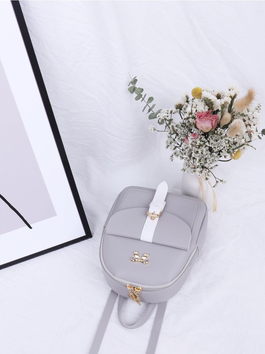 Metal Bow Decor Backpack