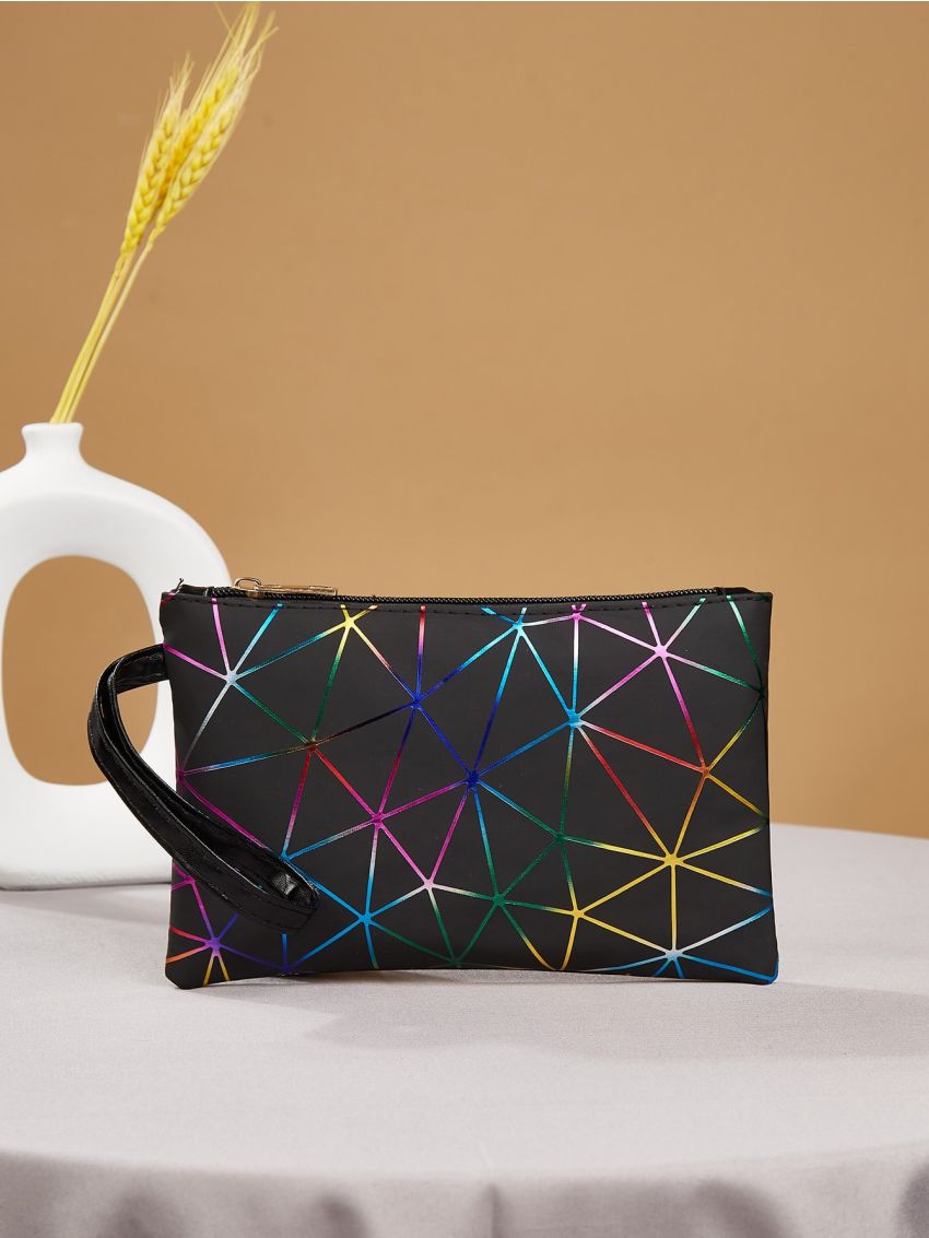 Geometric Pattern Clutch Bag