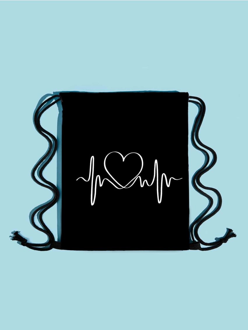 Heart Graphic Drawstring Backpack