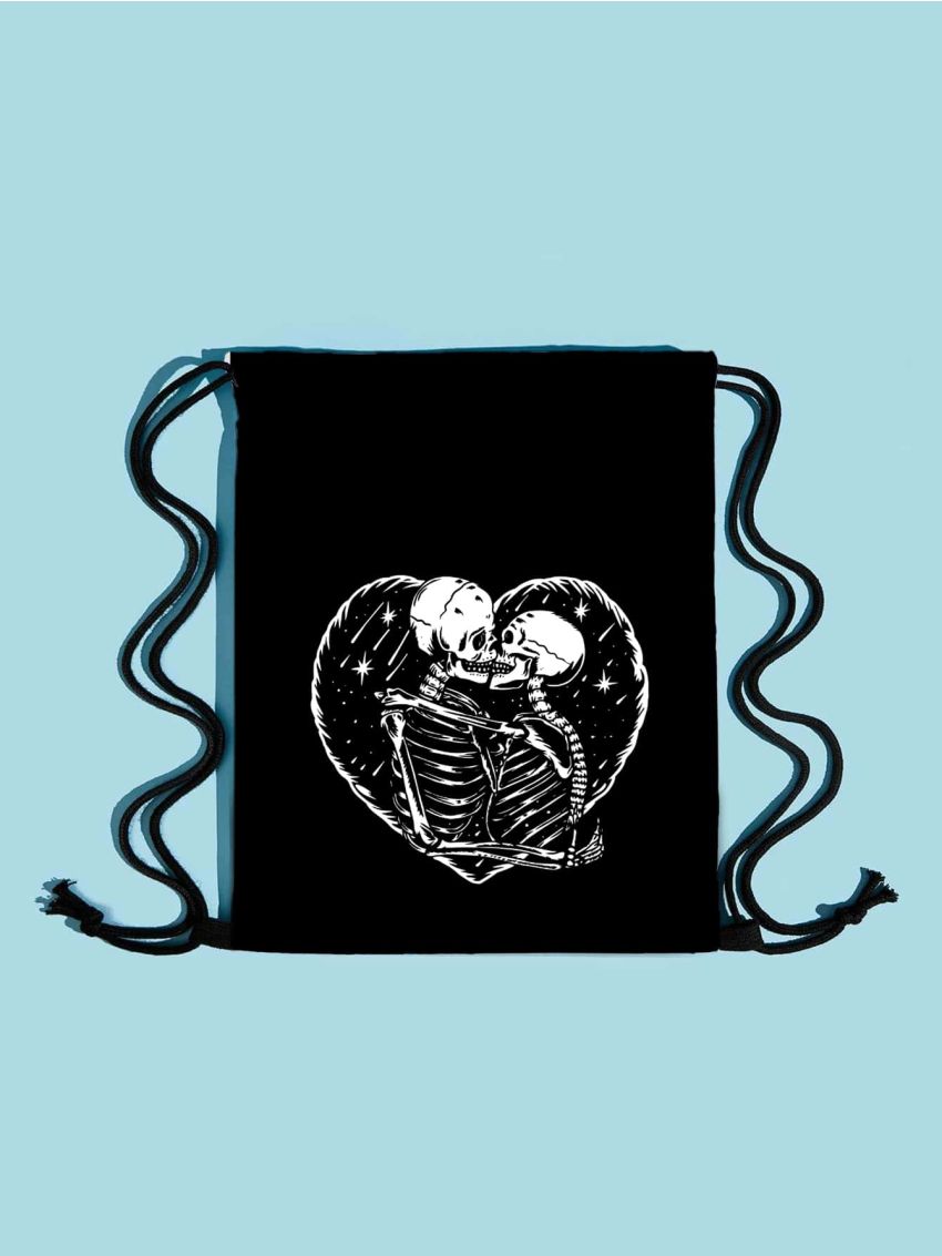 Skull Graphic Drawstring Backpack