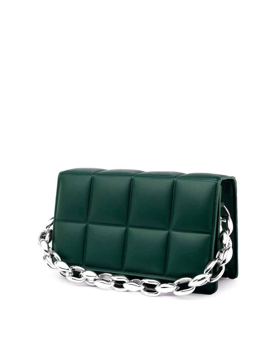Mini Chain Quilted Flap Satchel Bag