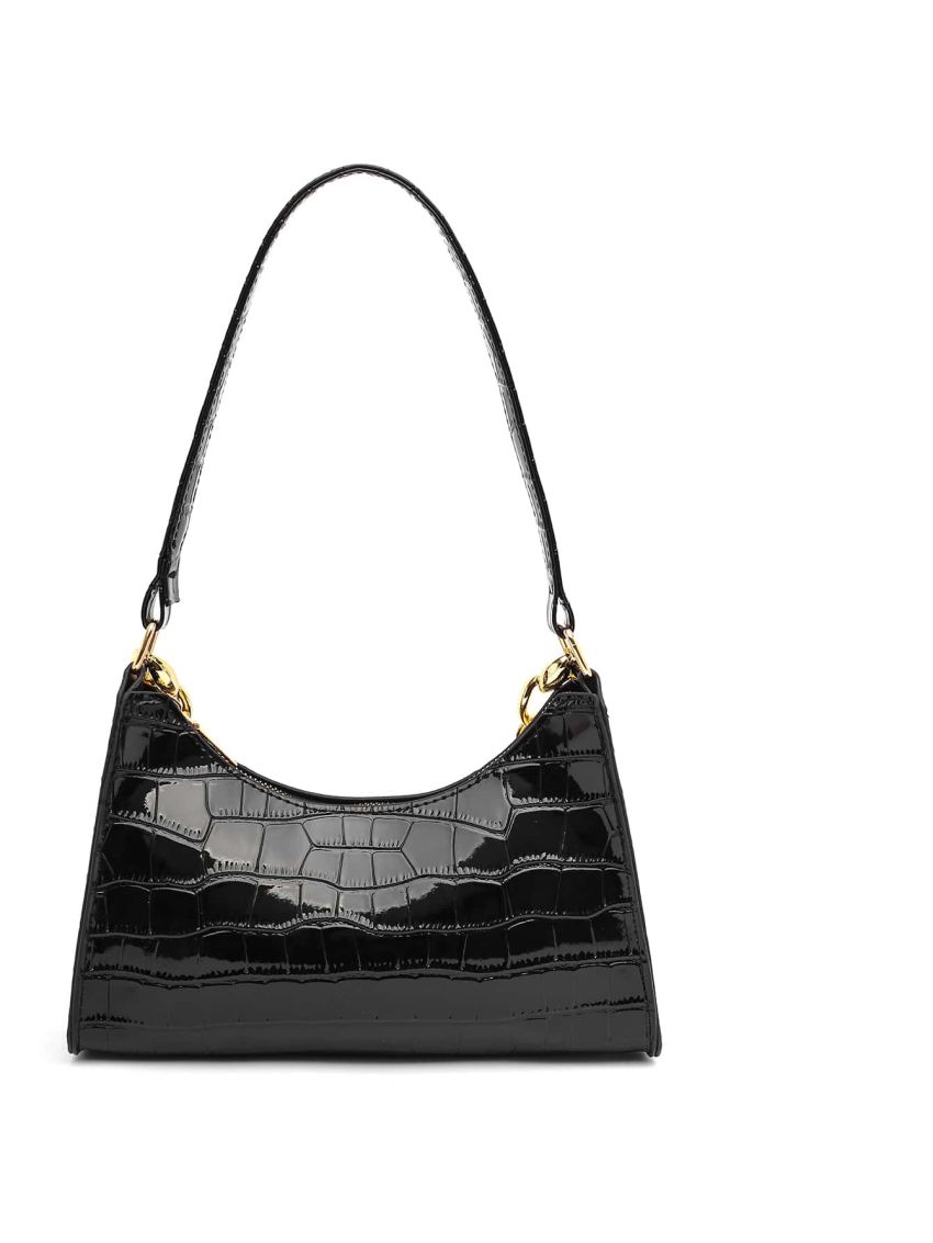 Croc Embossed Chain Shoulder Bag