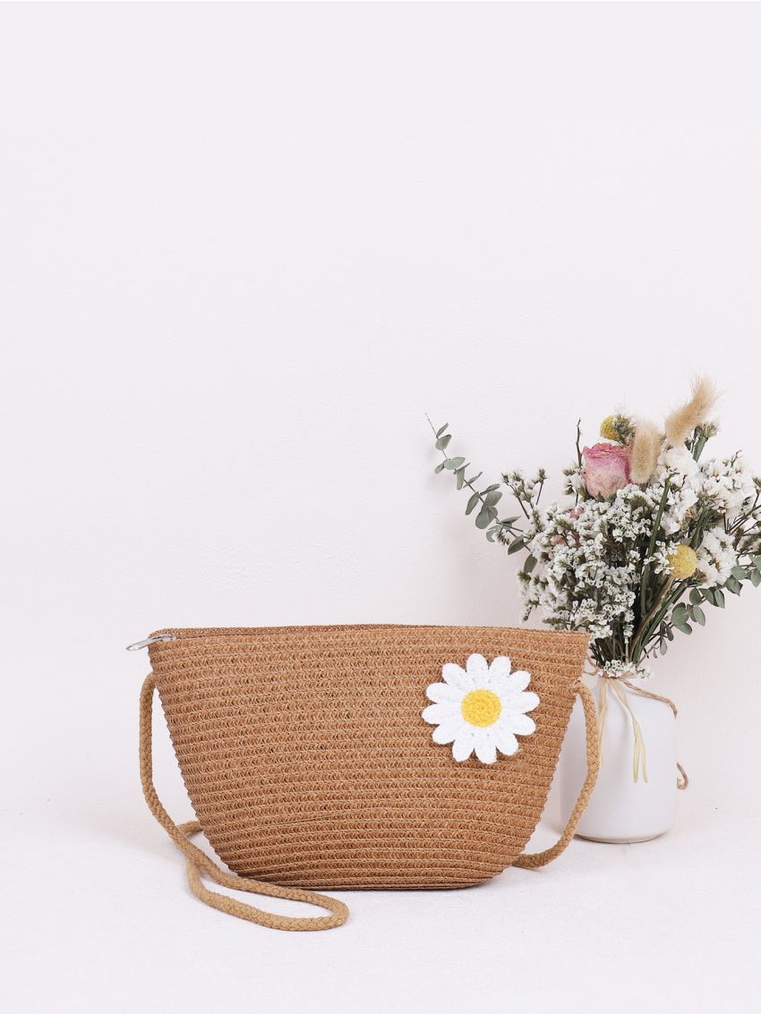 Floral Decor Straw Bag
