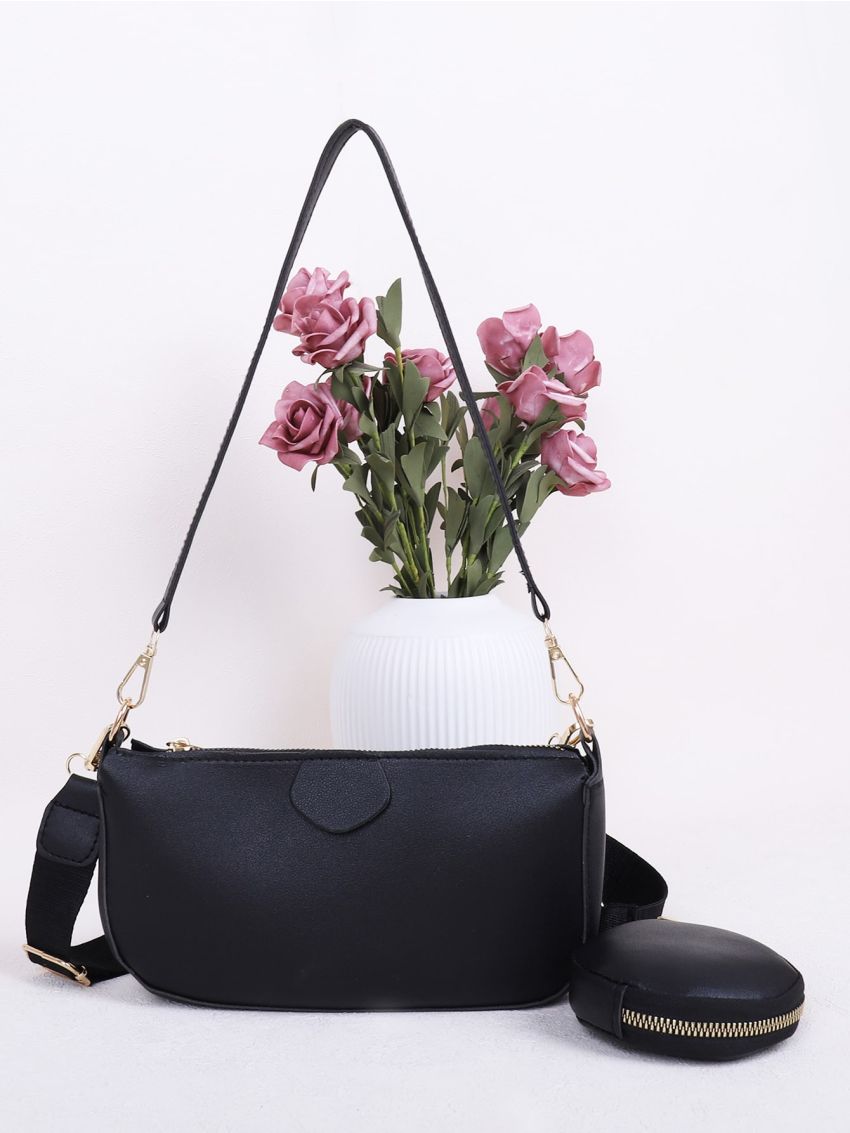 Minimalist Shoulder Bag With Purse