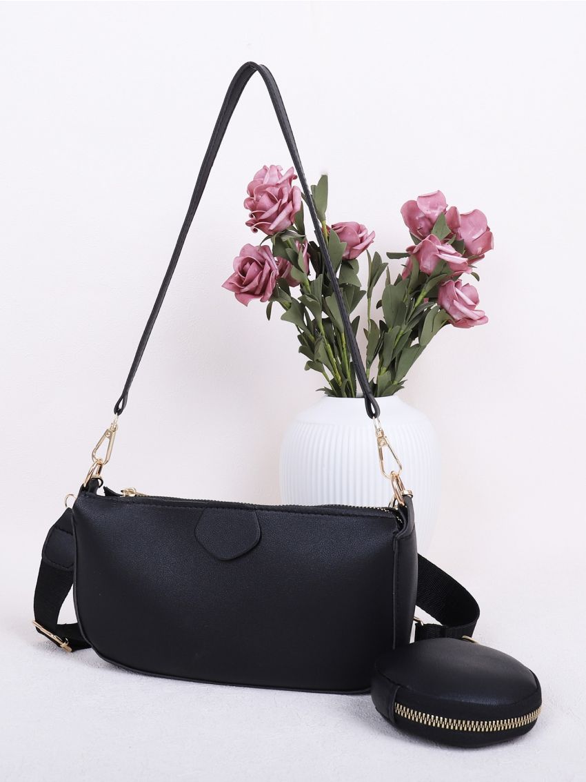 Minimalist Shoulder Bag With Purse