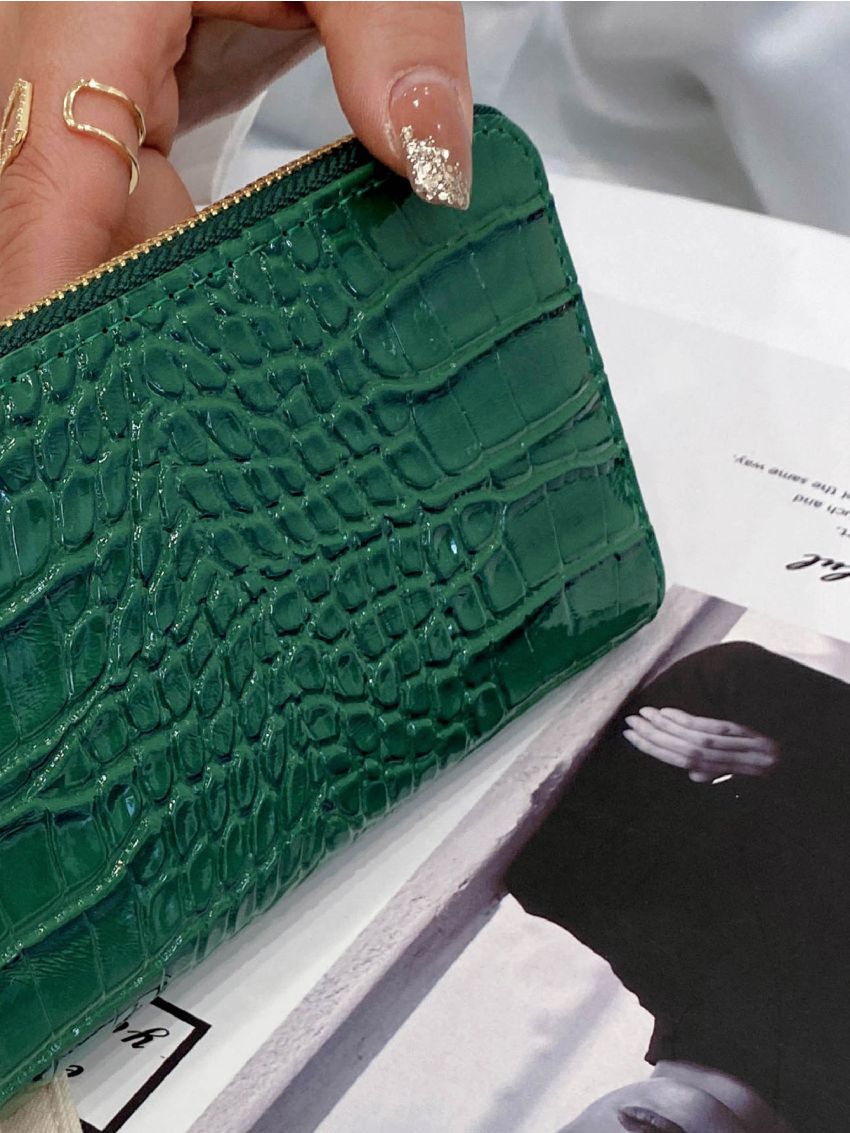 Croc Embossed Long Purse