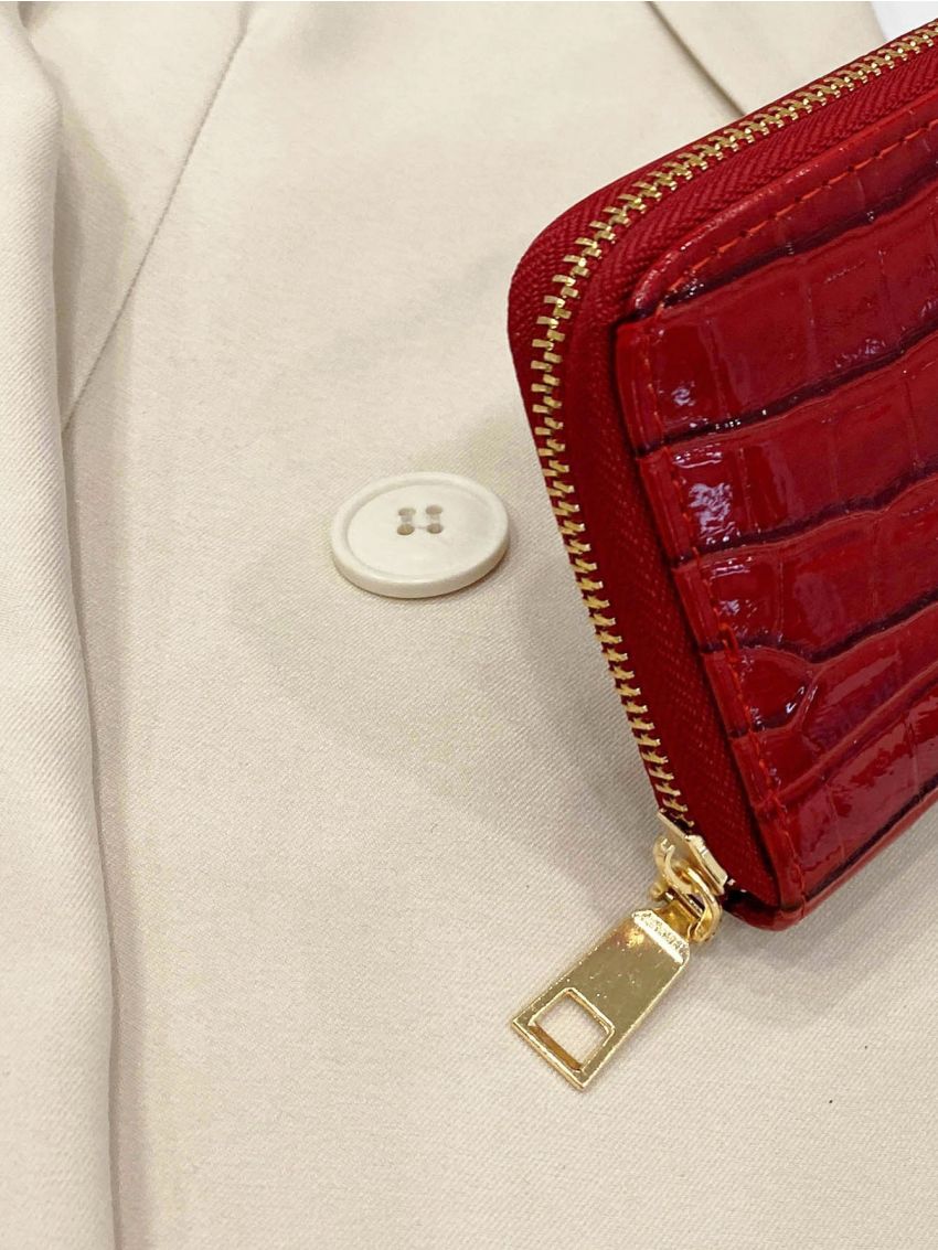 Croc Embossed Long Purse