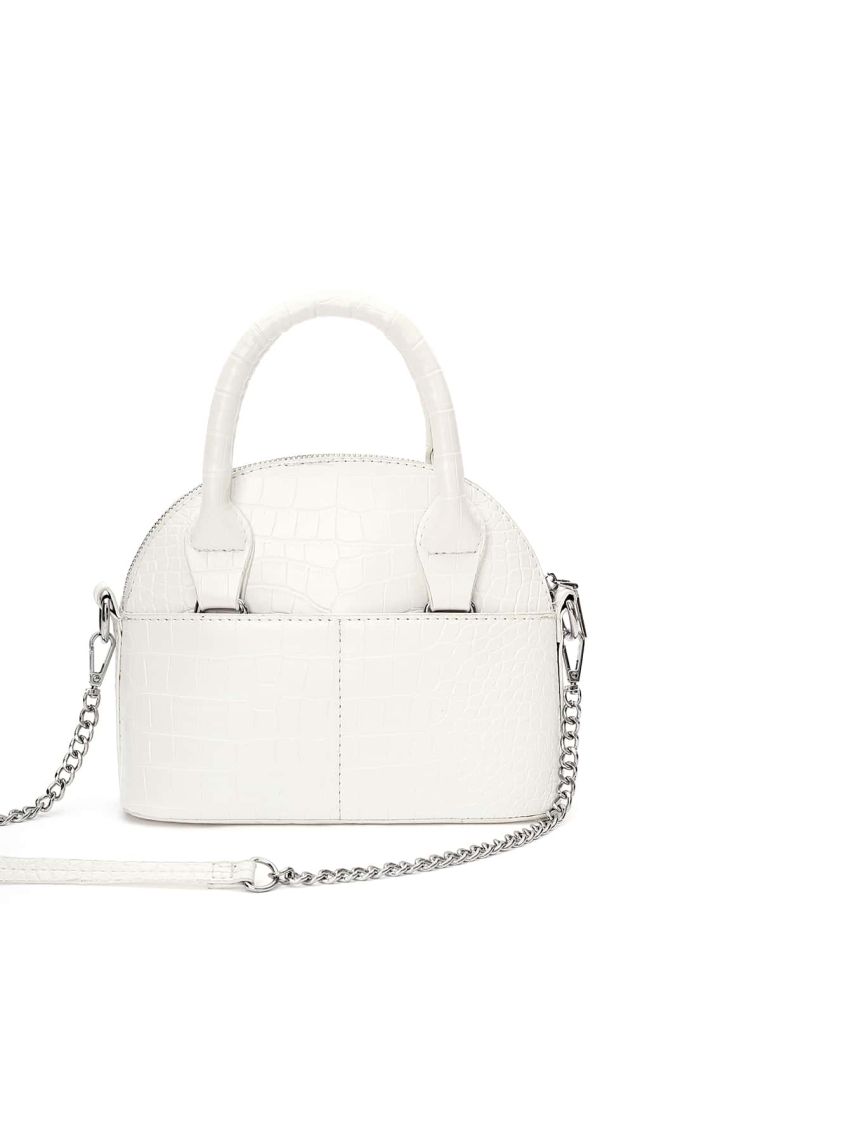 Mini Croc Embossed Satchel Bag