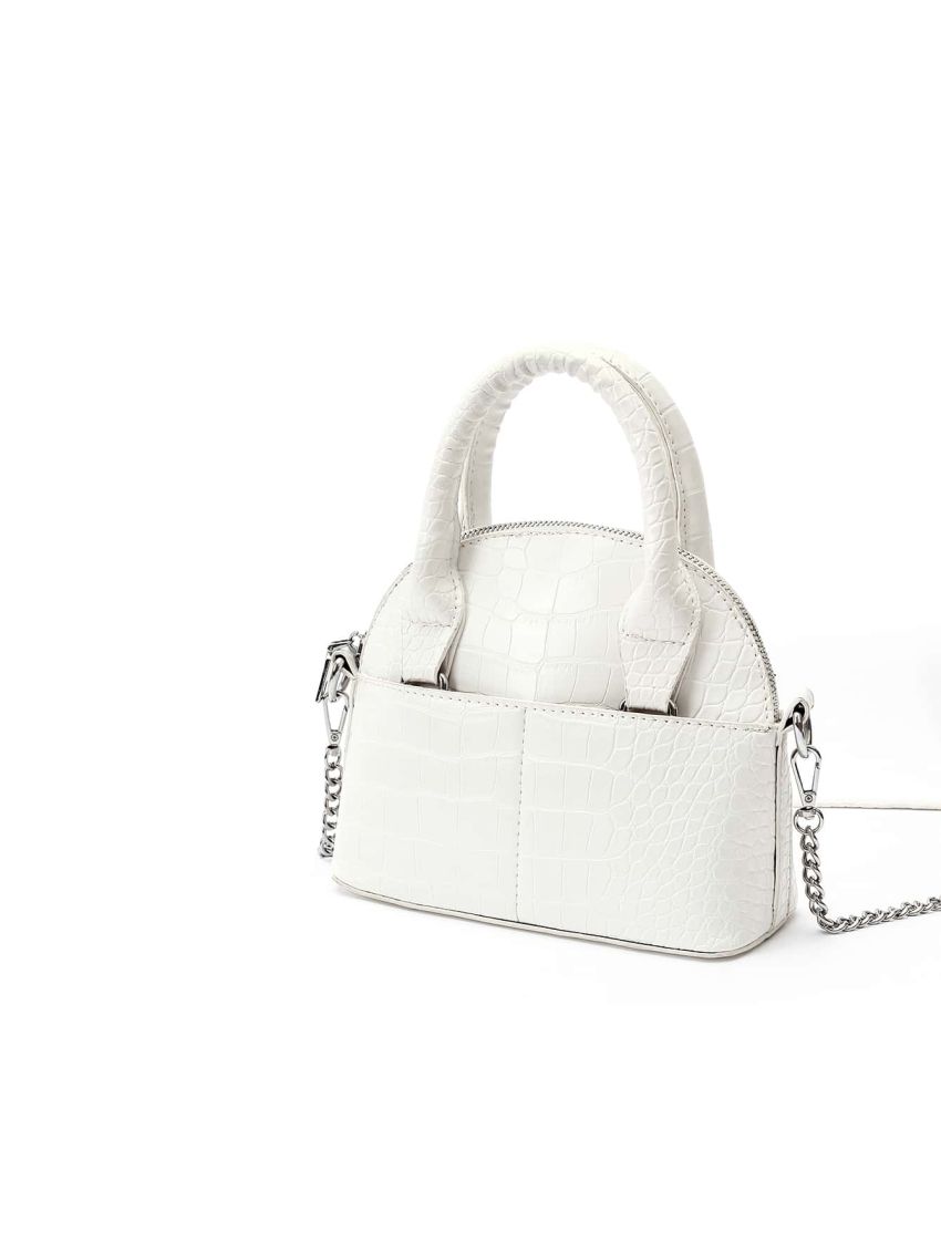 Mini Croc Embossed Satchel Bag