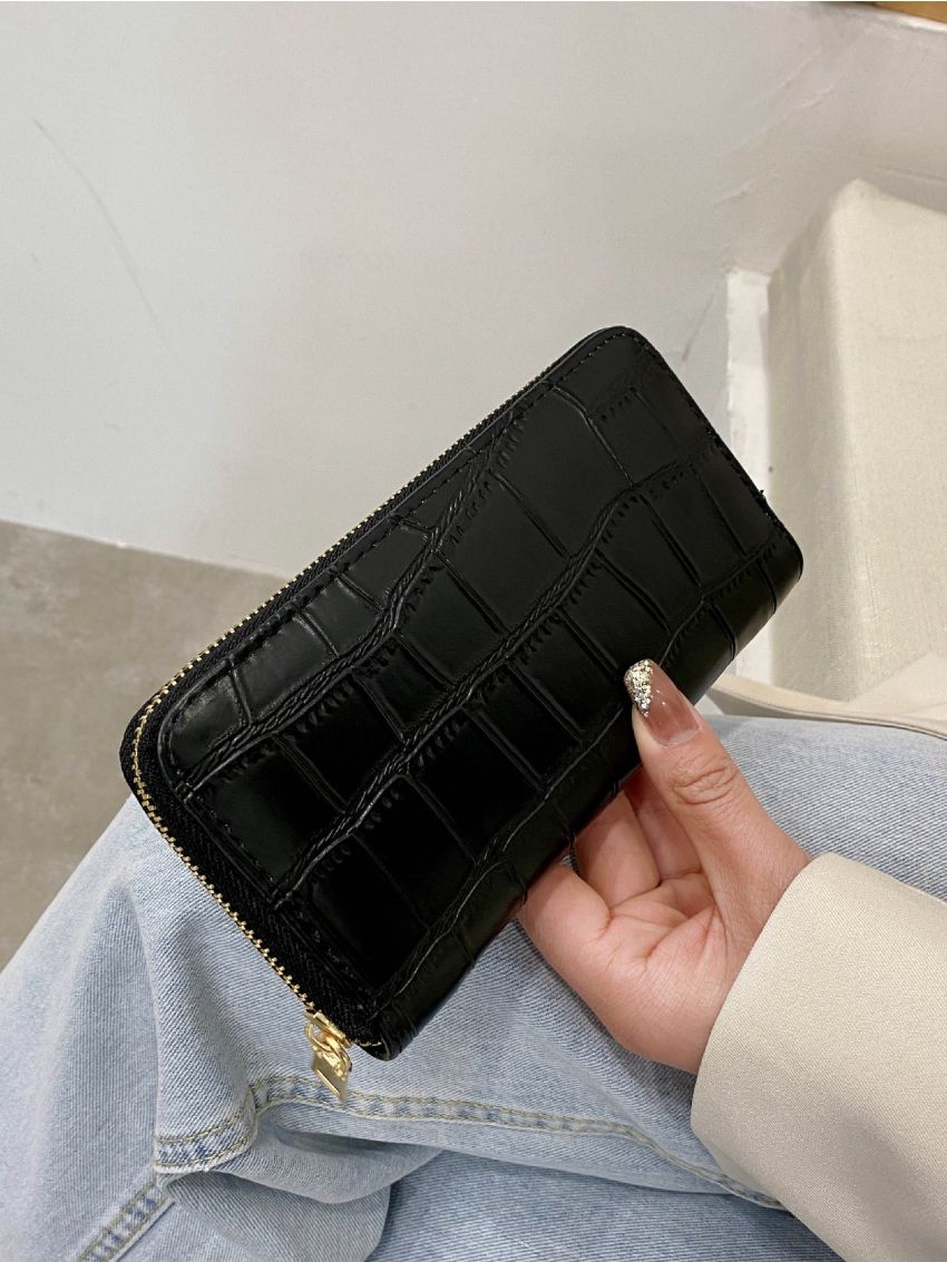 Croc Embossed Long Purse