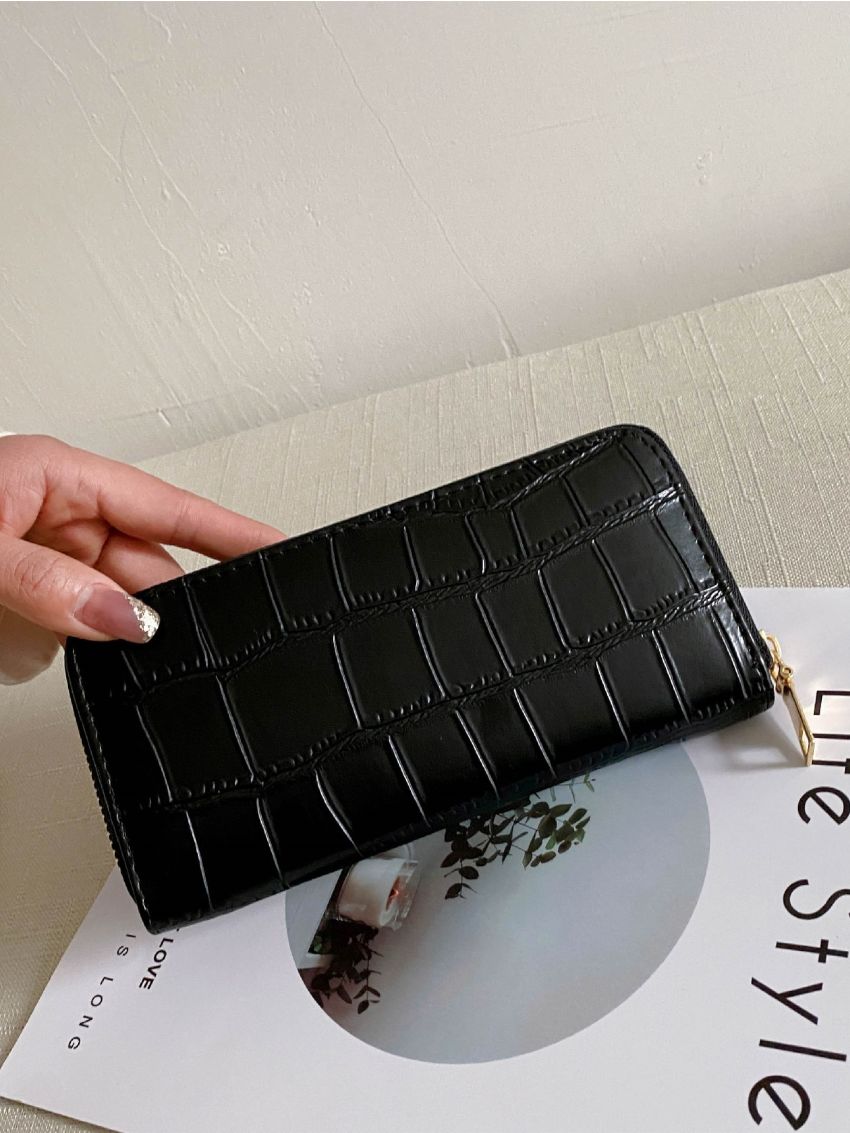 Croc Embossed Long Purse