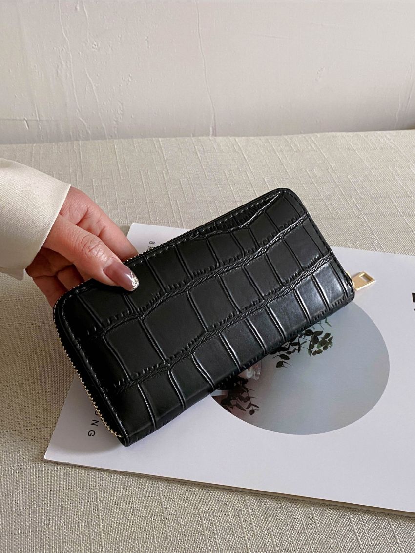 Croc Embossed Long Purse