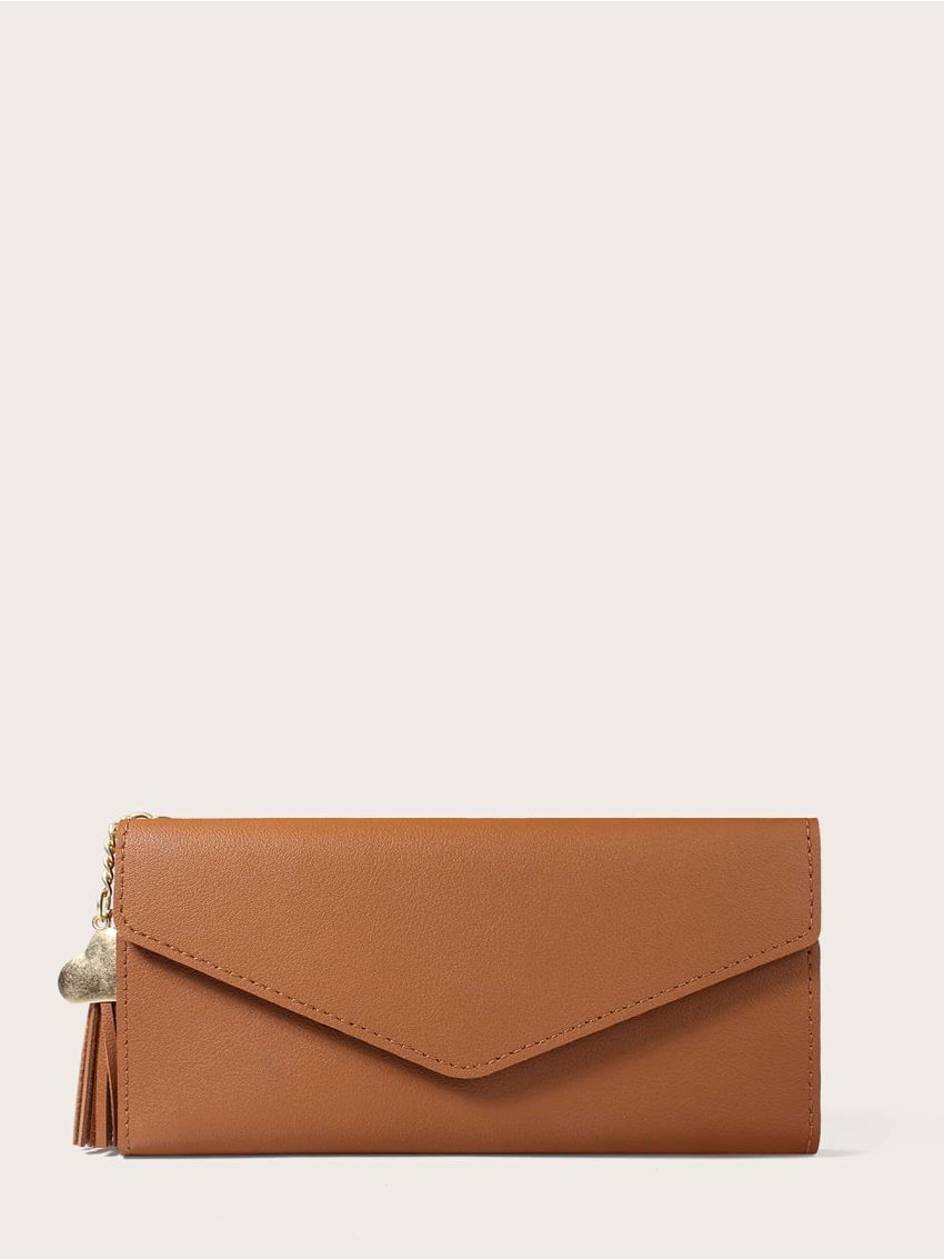 Tassel Charm Fold Over Purse