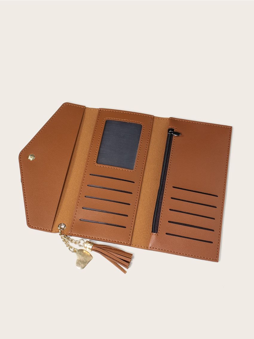 Tassel Charm Fold Over Purse