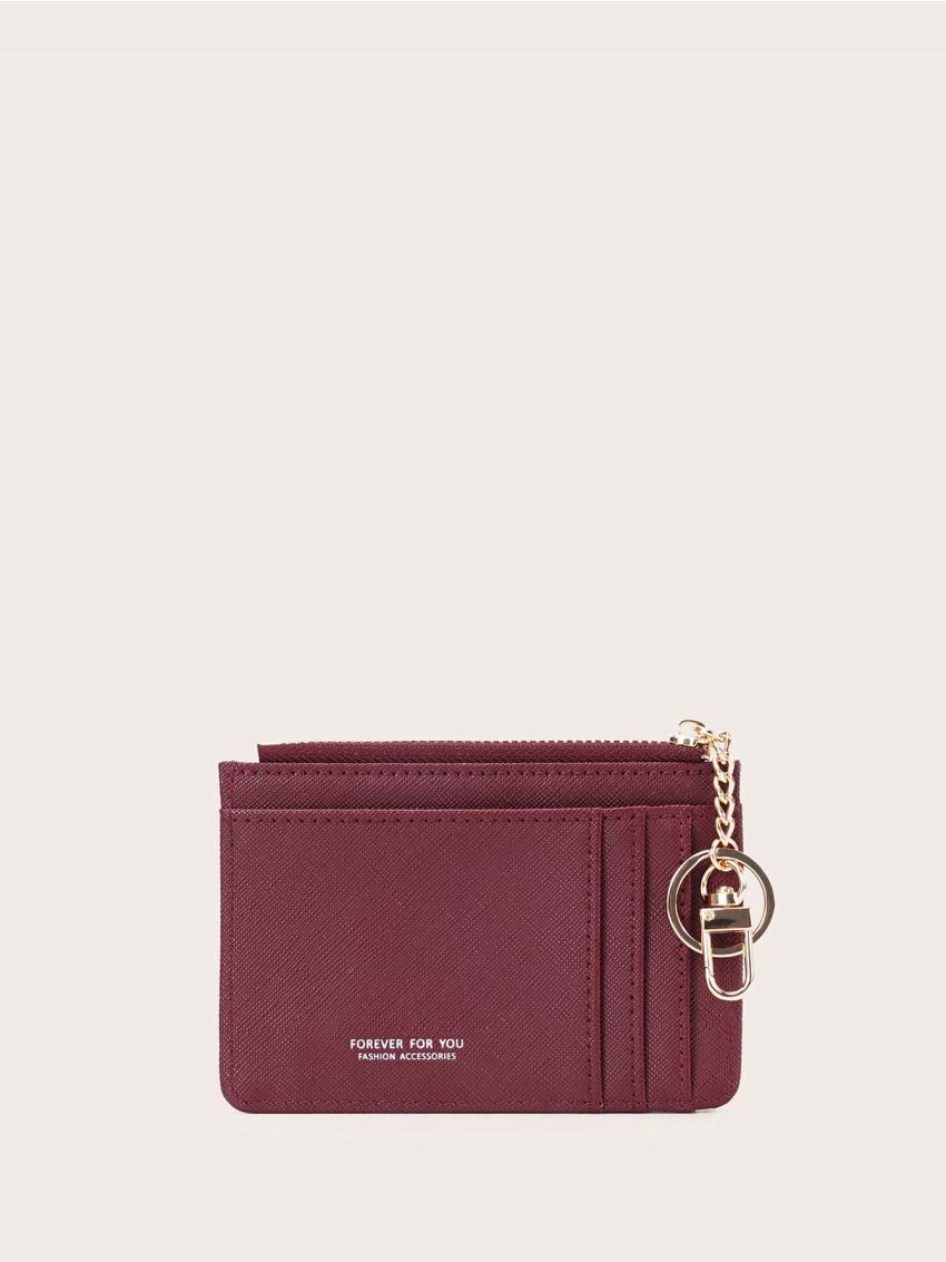 Letter Graphic Card Holder With Keychain