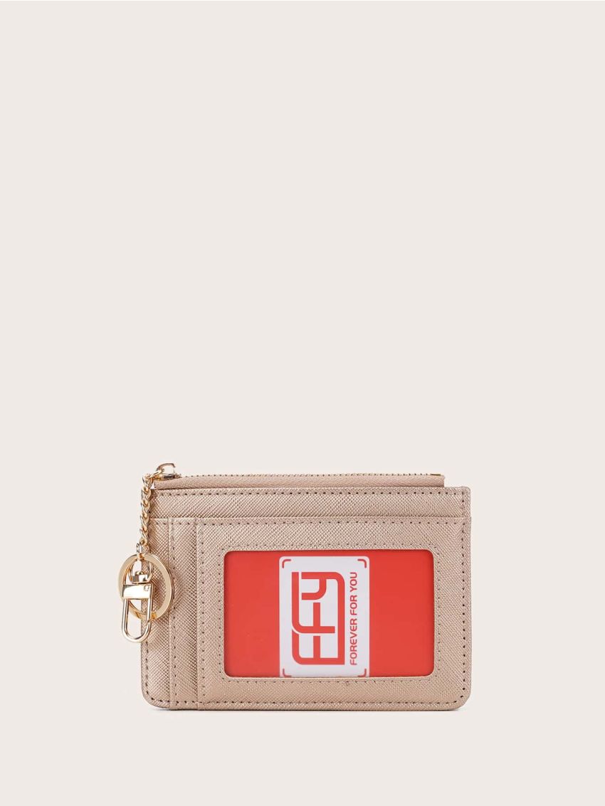 Letter Graphic Card Holder With Keychain