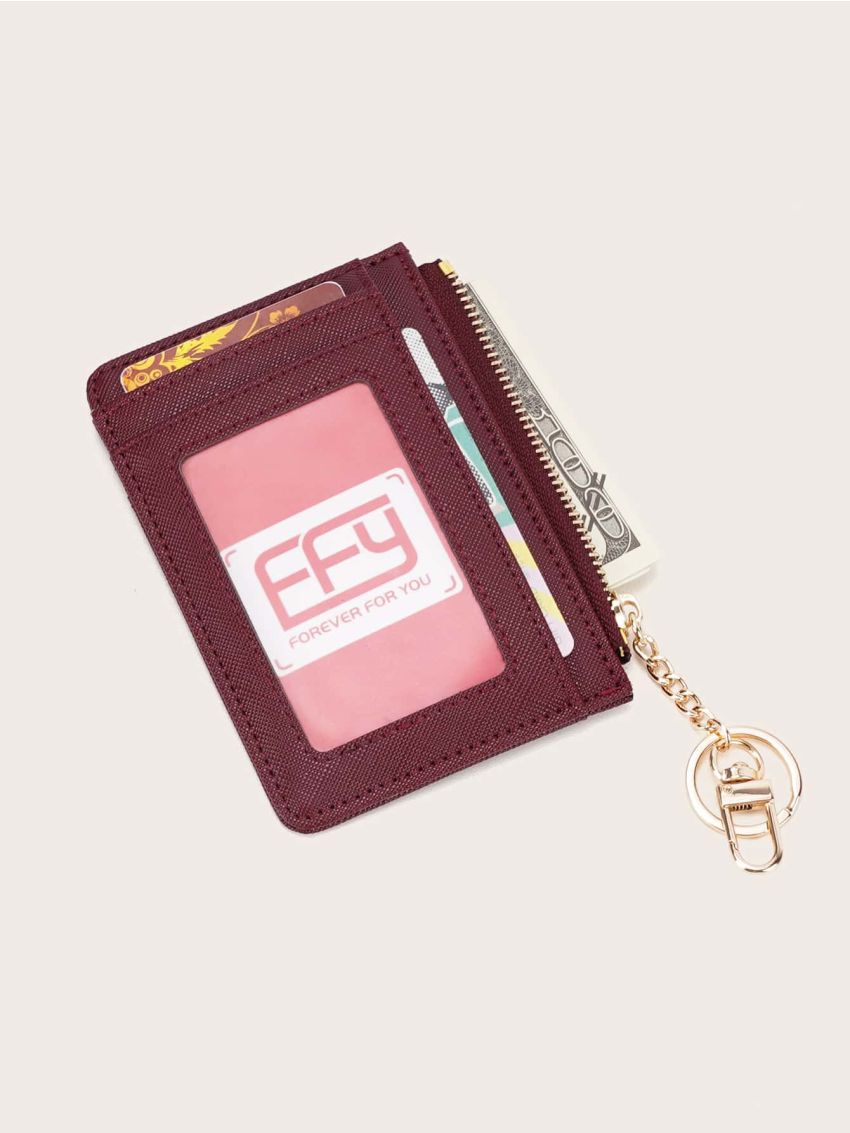 Letter Graphic Card Holder With Keychain
