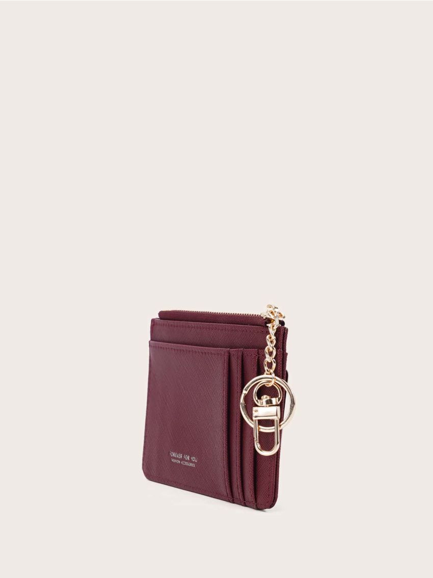 Letter Graphic Card Holder With Keychain