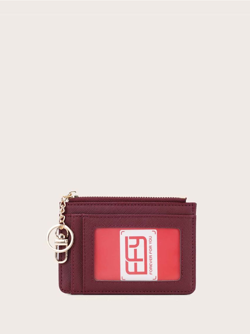 Letter Graphic Card Holder With Keychain