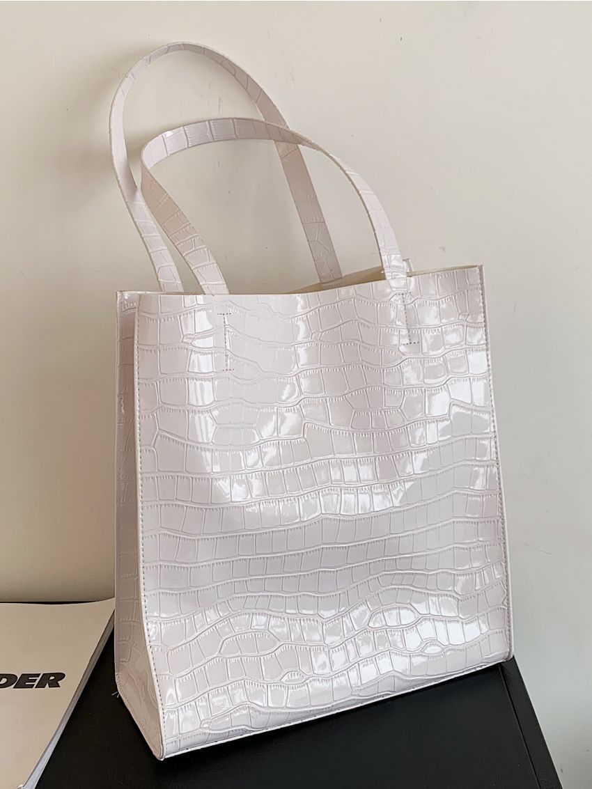 Croc Embossed Tote Bag