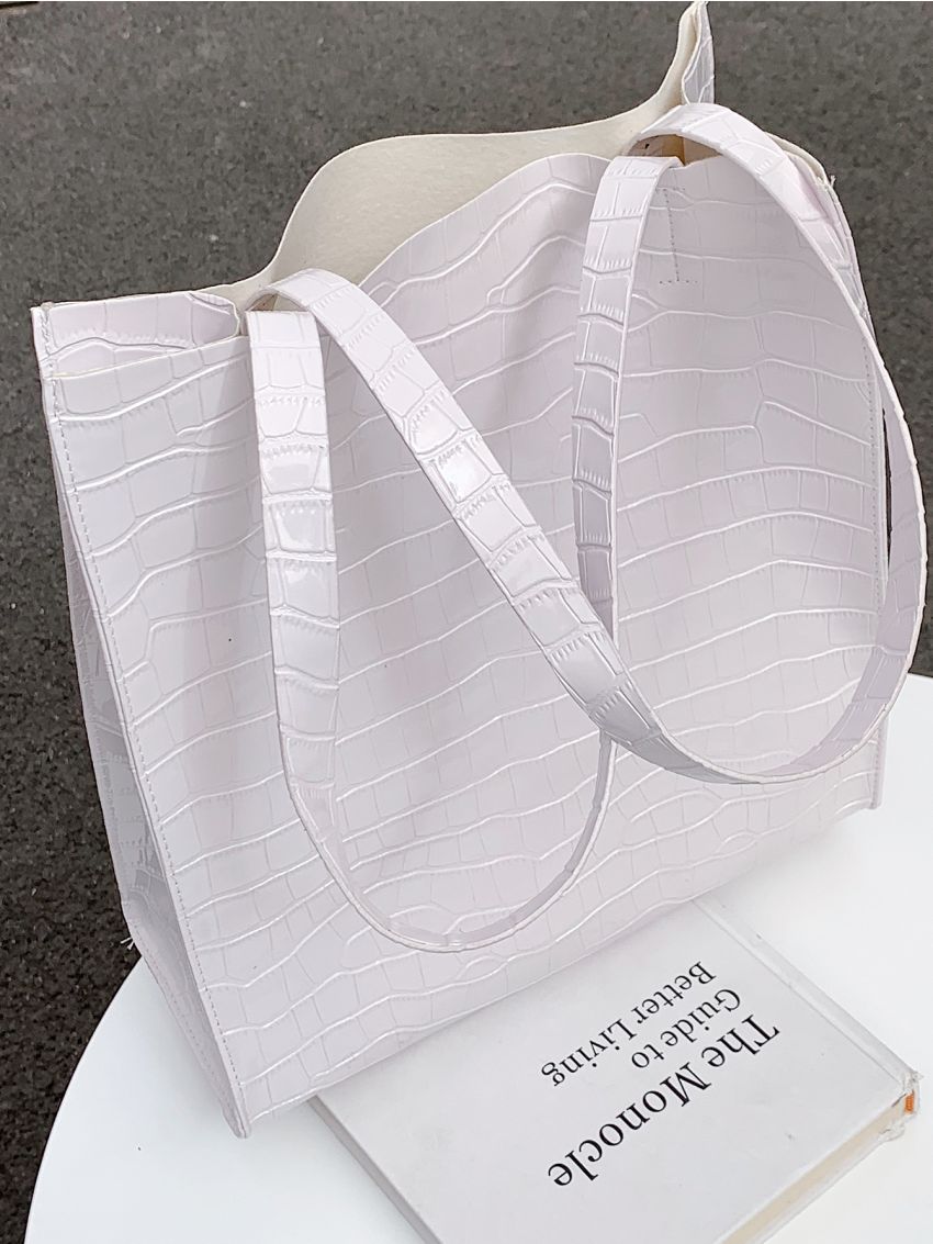 Croc Embossed Tote Bag